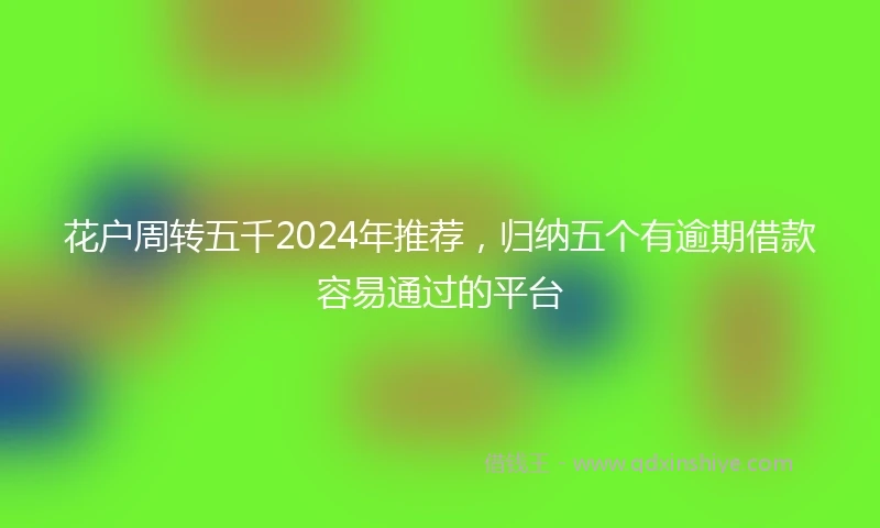 花户周转五千2024年推荐，归纳五个有逾期借款容易通过的平台