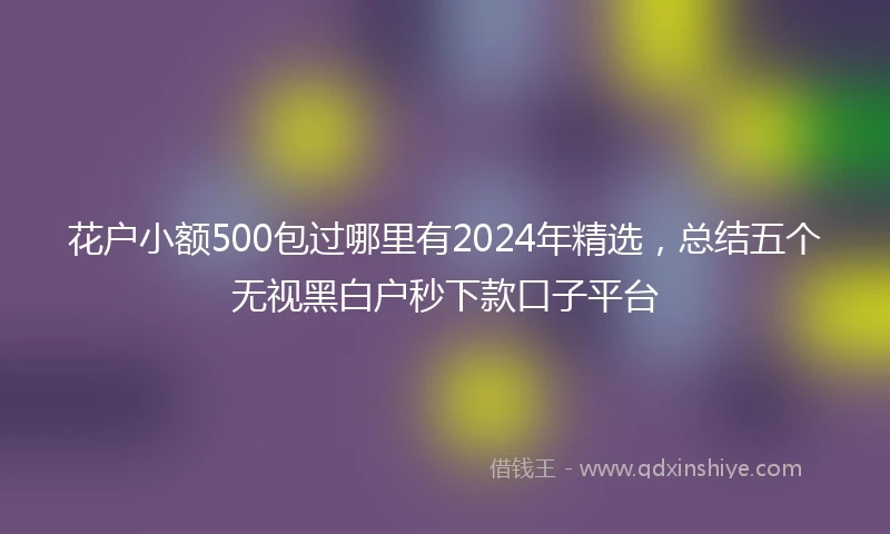 花户小额500包过哪里有2024年精选，总结五个无视黑白户秒下款口子平台