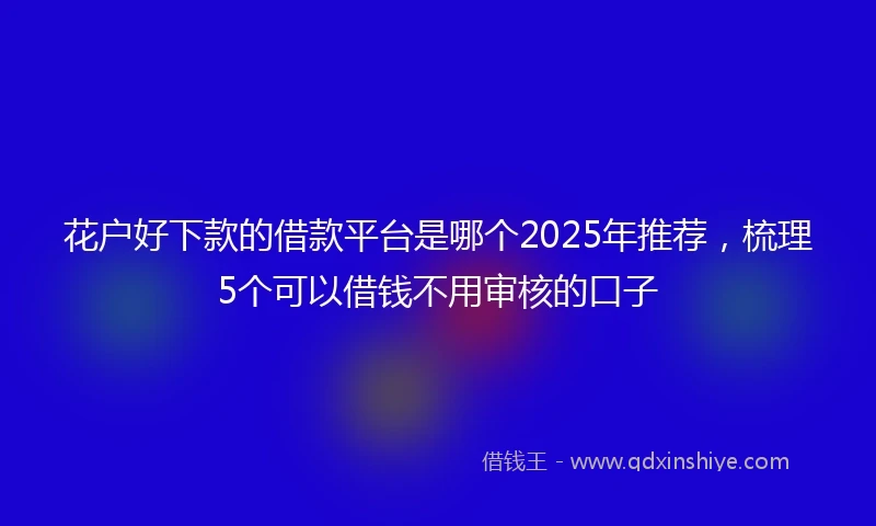 花户好下款的借款平台是哪个2025年推荐，梳理5个可以借钱不用审核的口子