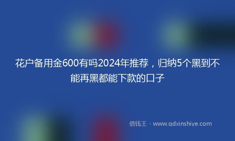 花户备用金600有吗2024年推荐，归纳5个黑到不能再黑都能下款的口子
