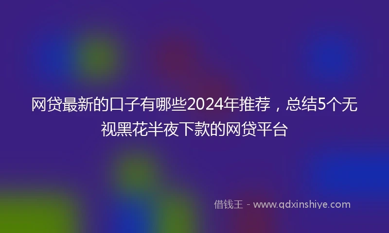 网贷最新的口子有哪些2024年推荐，总结5个无视黑花半夜下款的网贷平台