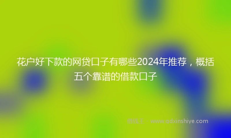 花户好下款的网贷口子有哪些2024年推荐，概括五个靠谱的借款口子