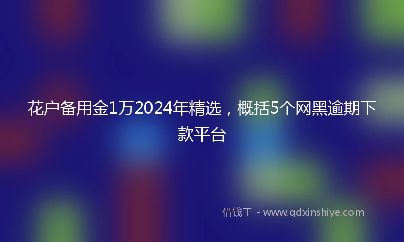 花户备用金1万2024年精选，概括5个网黑逾期下款平台