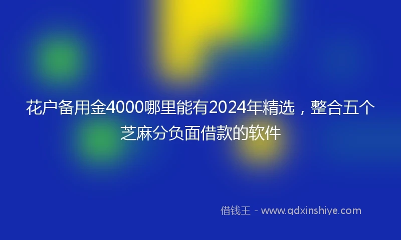 花户备用金4000哪里能有2024年精选，整合五个芝麻分负面借款的软件