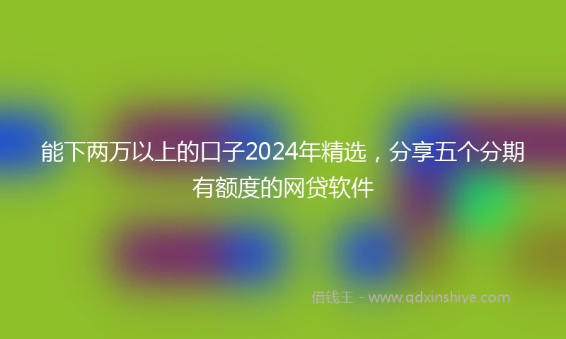 能下两万以上的口子2024年精选，分享五个分期有额度的网贷软件