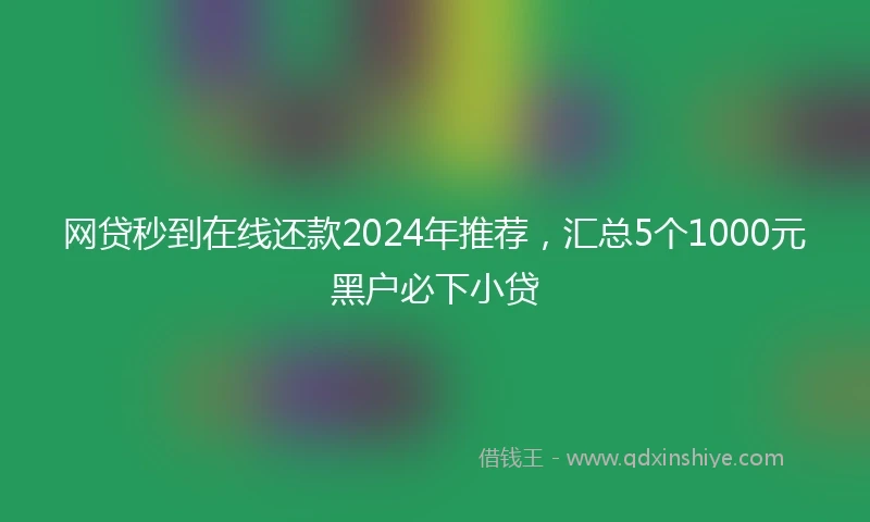 网贷秒到在线还款2024年推荐，汇总5个1000元黑户必下小贷
