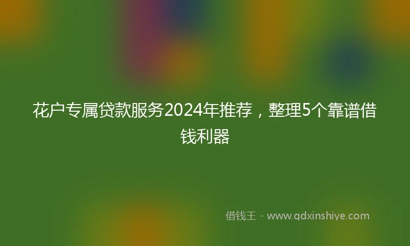花户专属贷款服务2024年推荐，整理5个靠谱借钱利器