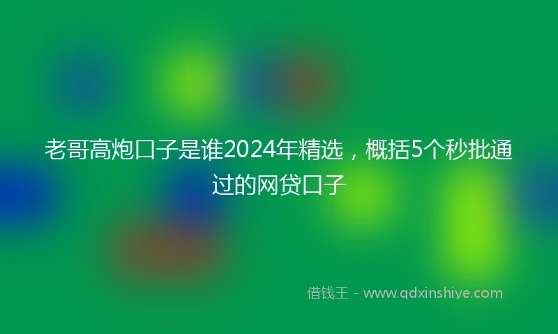 老哥高炮口子是谁2024年精选，概括5个秒批通过的网贷口子