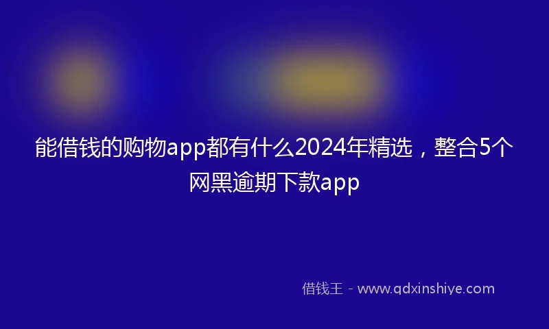 能借钱的购物app都有什么2024年精选，整合5个网黑逾期下款app