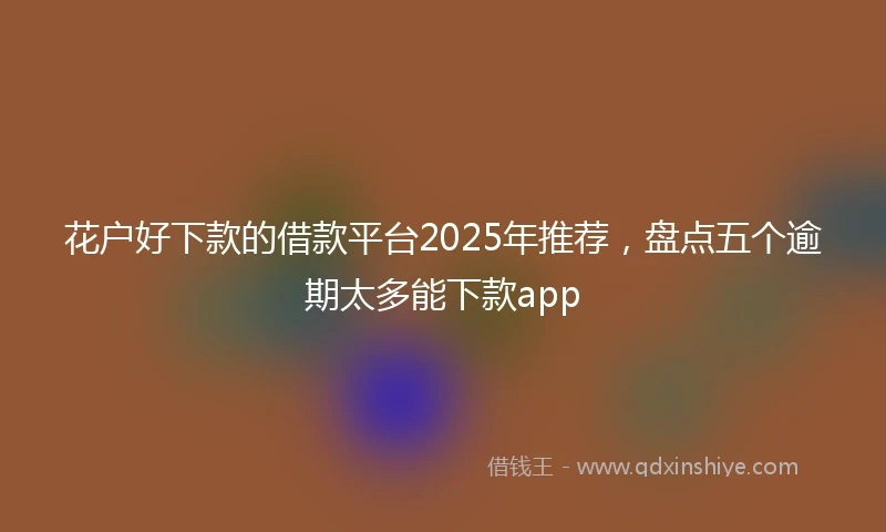 花户好下款的借款平台2025年推荐，盘点五个逾期太多能下款app