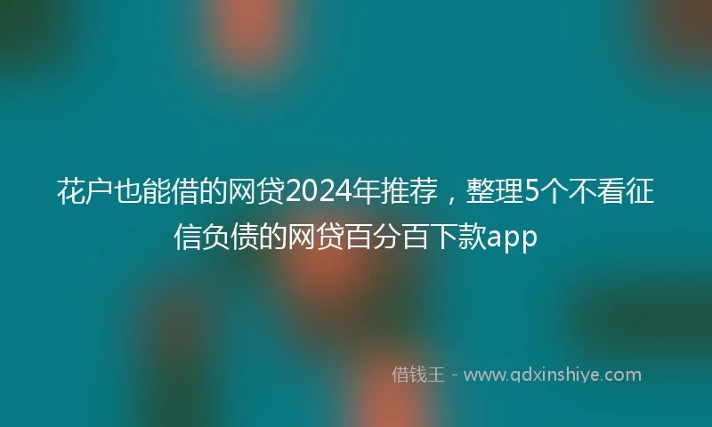 花户也能借的网贷2024年推荐，整理5个不看征信负债的网贷百分百下款app