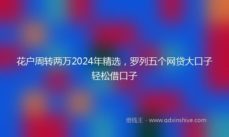 花户周转两万2024年精选，罗列五个网贷大口子轻松借口子