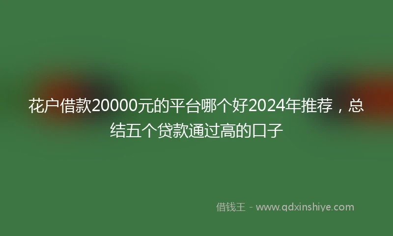 花户借款20000元的平台哪个好2024年推荐，总结五个贷款通过高的口子