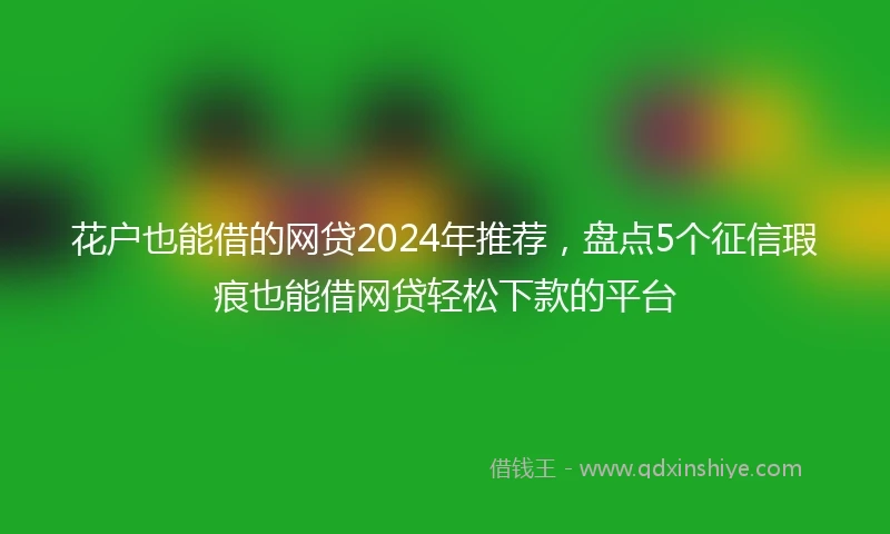 花户也能借的网贷2024年推荐，盘点5个征信瑕疵也能借网贷轻松下款的平台