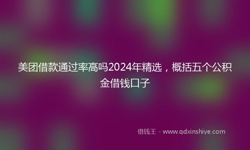 美团借款通过率高吗2024年精选，概括五个公积金借钱口子