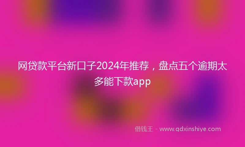 网贷款平台新口子2024年推荐，盘点五个逾期太多能下款app