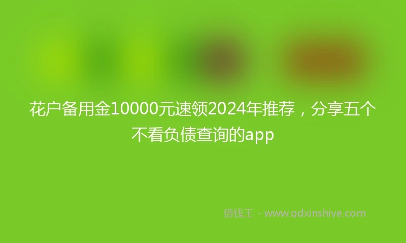 花户备用金10000元速领2024年推荐,分享五个不看负债查询的app
