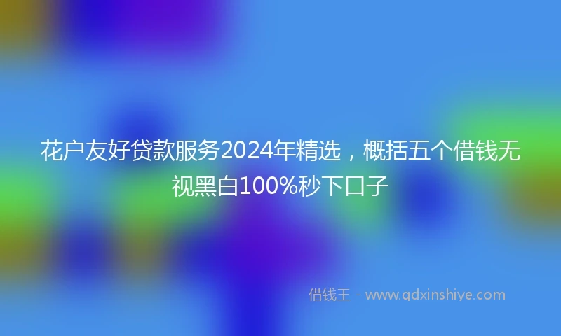 花户友好贷款服务2024年精选，概括五个借钱无视黑白100%秒下口子