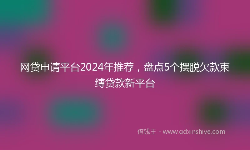网贷申请平台2024年推荐，盘点5个摆脱欠款束缚贷款新平台