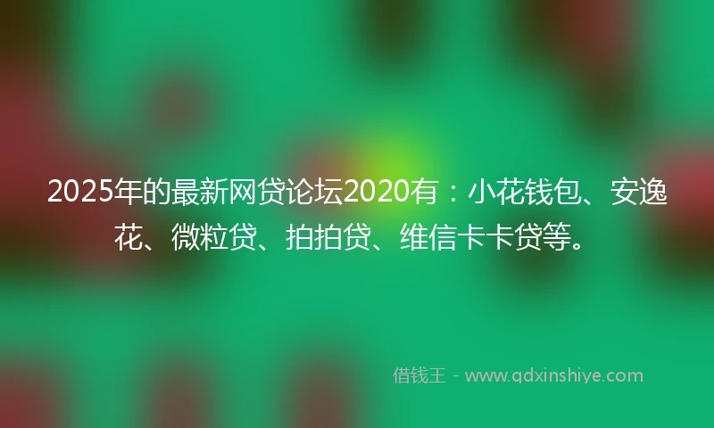 2025年的最新网贷论坛2020有：小花钱包、安逸花、微粒贷、拍拍贷、维信卡卡贷等。