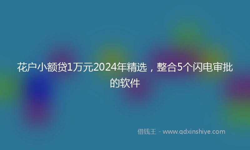 花户小额贷1万元2024年精选，整合5个闪电审批的软件