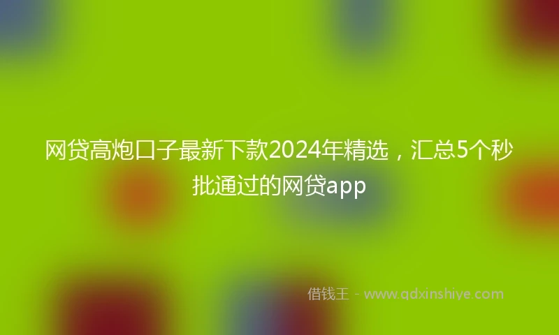网贷高炮口子最新下款2024年精选，汇总5个秒批通过的网贷app
