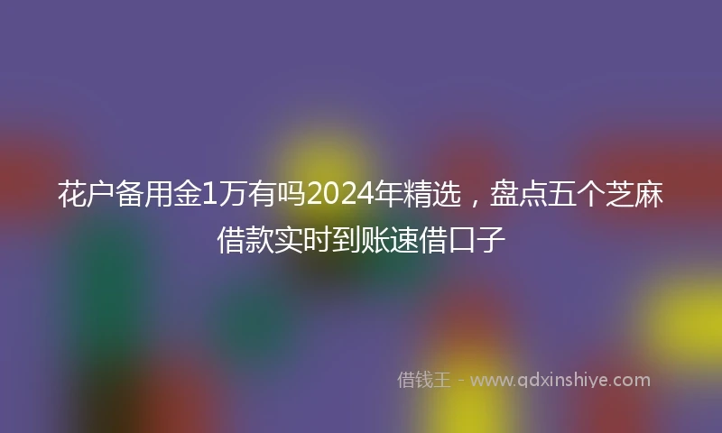 花户备用金1万有吗2024年精选，盘点五个芝麻借款实时到账速借口子