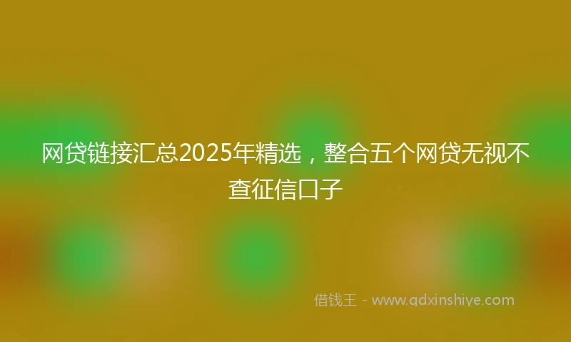 网贷链接汇总2025年精选，整合五个网贷无视不查征信口子