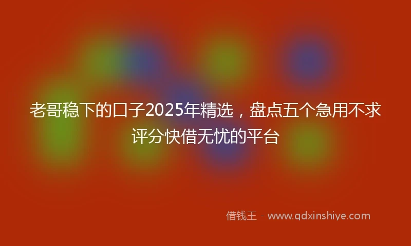 老哥稳下的口子2025年精选，盘点五个急用不求评分快借无忧的平台