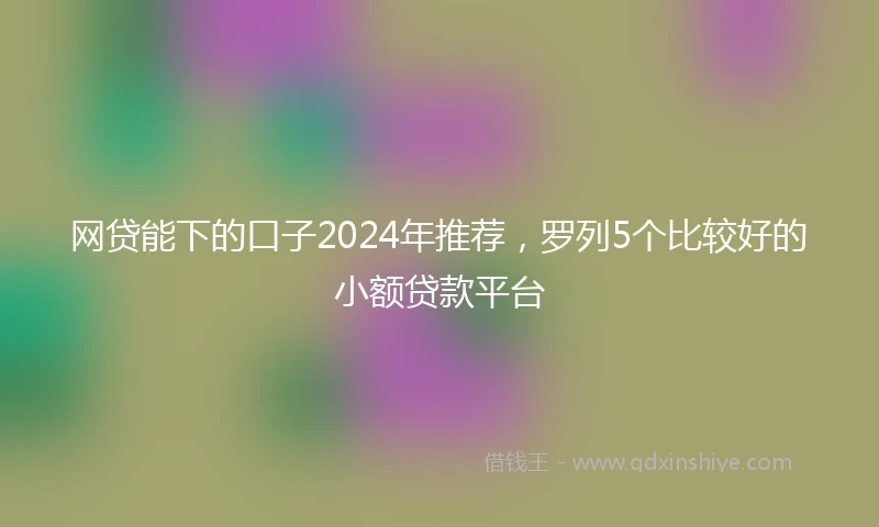 网贷能下的口子2024年推荐，罗列5个比较好的小额贷款平台
