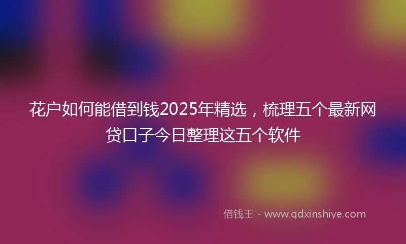 花户如何能借到钱2025年精选，梳理五个最新网贷口子今日整理这五个软件