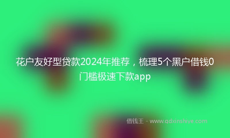 花户友好型贷款2024年推荐，梳理5个黑户借钱0门槛极速下款app