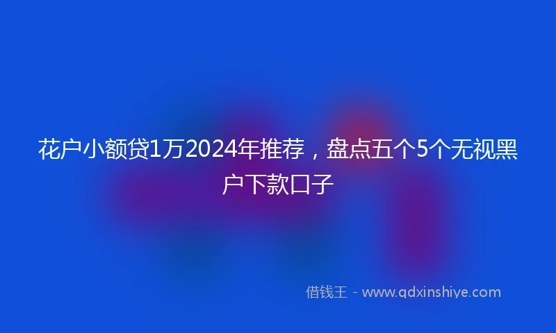 花户小额贷1万2024年推荐，盘点五个5个无视黑户下款口子