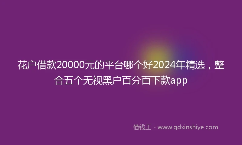 花户借款20000元的平台哪个好2024年精选，整合五个无视黑户百分百下款app
