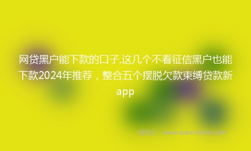 网贷黑户能下款的口子,这几个不看征信黑户也能下款2024年推荐，整合五个摆脱欠款束缚贷款新app