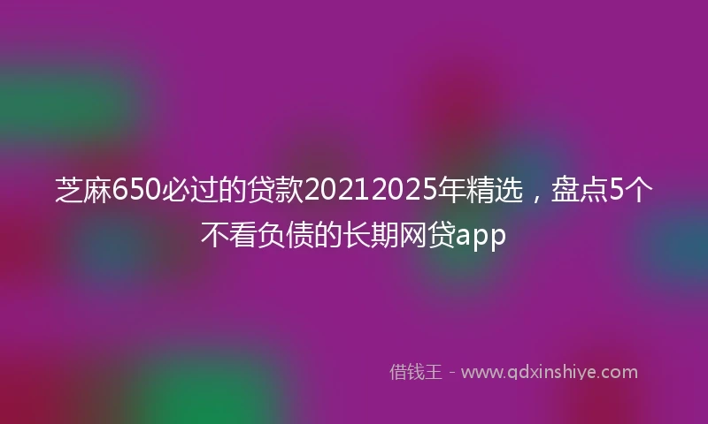 芝麻650必过的贷款20212025年精选，盘点5个不看负债的长期网贷app