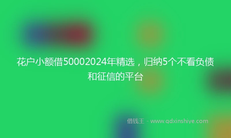 花户小额借50002024年精选，归纳5个不看负债和征信的平台