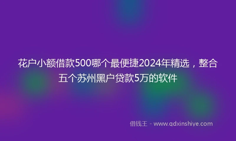 花户小额借款500哪个最便捷2024年精选，整合五个苏州黑户贷款5万的软件