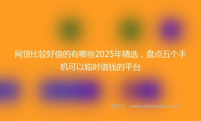 网贷比较好借的有哪些2025年精选，盘点五个手机可以临时借钱的平台
