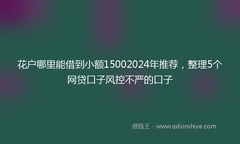 花户哪里能借到小额15002024年推荐，整理5个网贷口子风控不严的口子