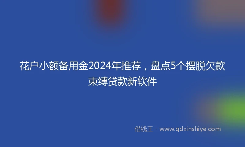 花户小额备用金2024年推荐，盘点5个摆脱欠款束缚贷款新软件