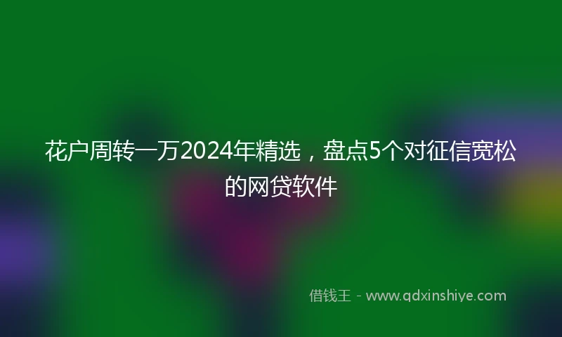 花户周转一万2024年精选，盘点5个对征信宽松的网贷软件