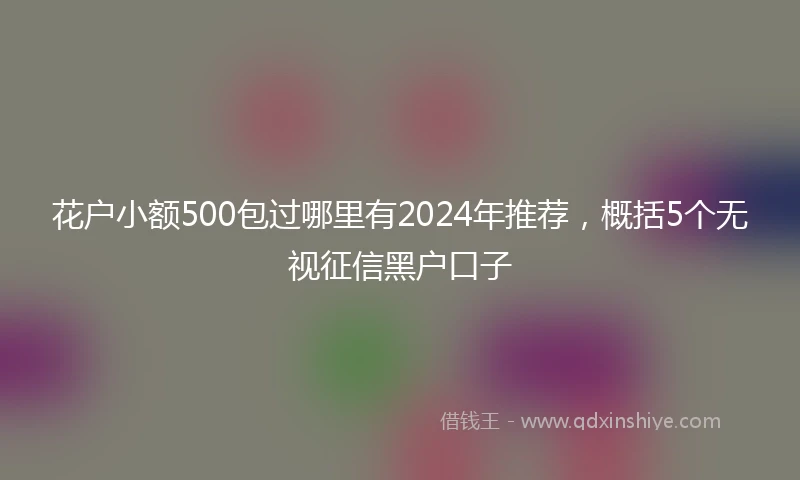 花户小额500包过哪里有2024年推荐,概括5个无视征信黑户口子
