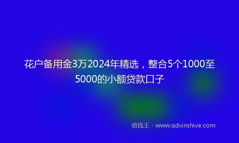 花户备用金3万2024年精选,整合5个1000至5000的小额贷款口子