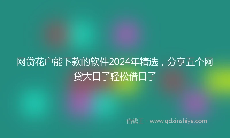 网贷花户能下款的软件2024年精选，分享五个网贷大口子轻松借口子
