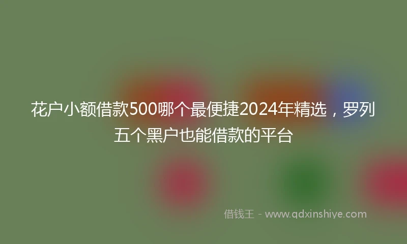 花户小额借款500哪个最便捷2024年精选，罗列五个黑户也能借款的平台