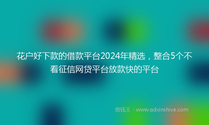 花户好下款的借款平台2024年精选,整合5个不看征信网贷平台放款快的平台