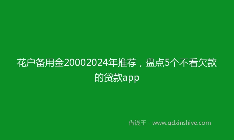 花户备用金20002024年推荐，盘点5个不看欠款的贷款app