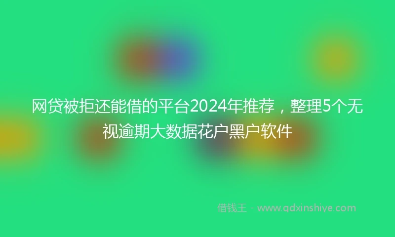 网贷被拒还能借的平台2024年推荐，整理5个无视逾期大数据花户黑户软件