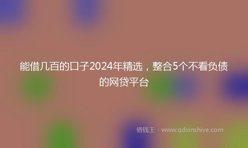 能借几百的口子2024年精选，整合5个不看负债的网贷平台